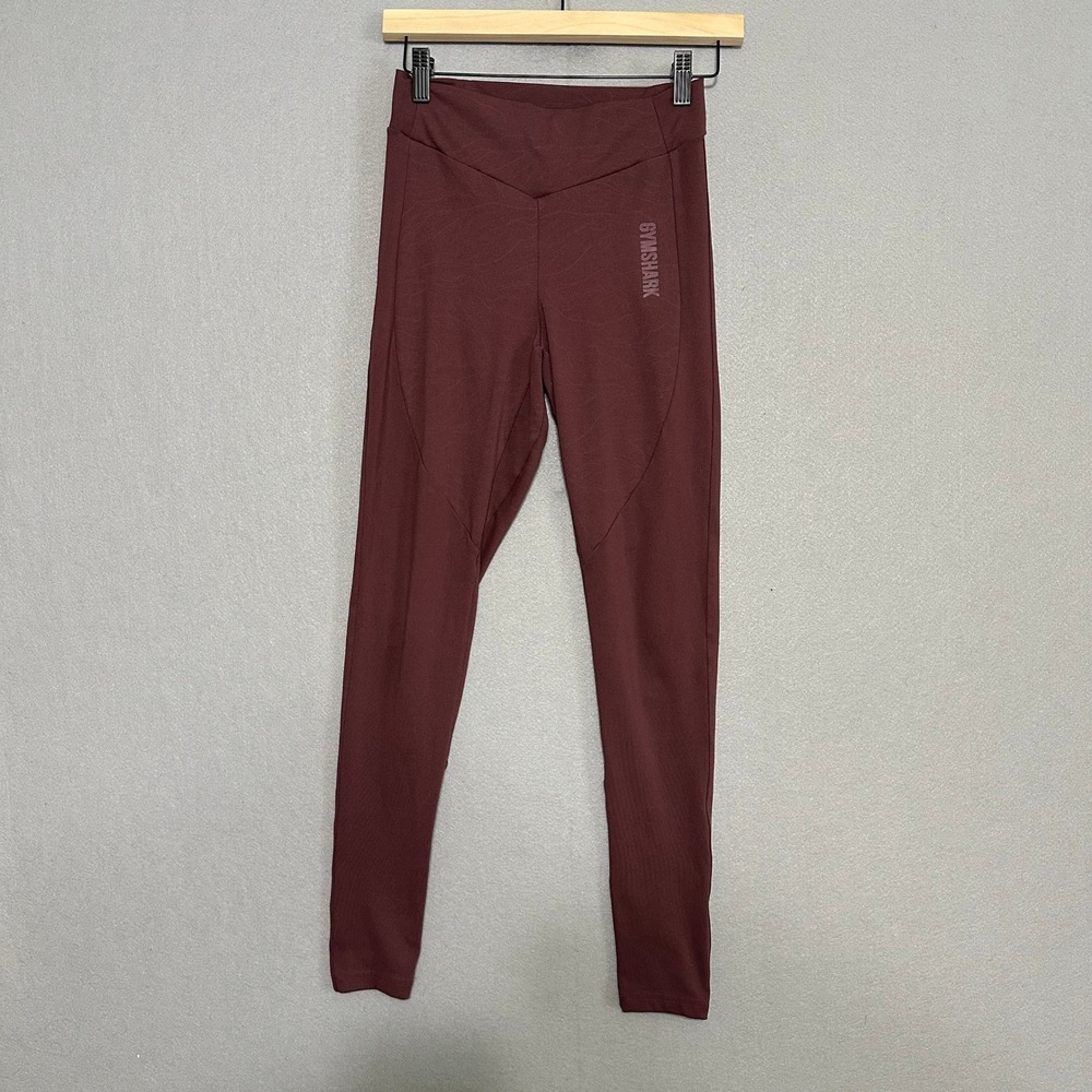 Gymshark Womens Burgundy High Waisted V-Waist Leggings Size M GLLG3677-AW19-162